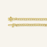 4.25mm Gold Link Diamond Chain Bracelet