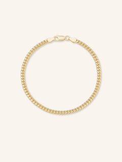 3mm Gold Curb Chain Bracelet