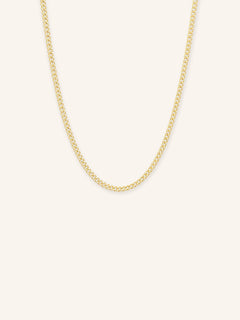 3mm Gold Curb Chain Necklace