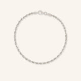 2.4mm Gold Diamond-Cut Rope Chain Bracelet