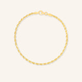 2.4mm Gold Diamond-Cut Rope Chain Bracelet