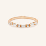 Celia Curved Diamond Wedding Band 14k rose gold front