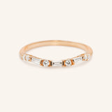 Celia Curved Diamond Wedding Band 14k rose gold front