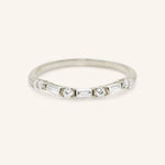 Celia Curved Diamond Wedding Band 14k white gold front
