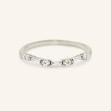 Celia Curved Diamond Wedding Band 14k white gold front