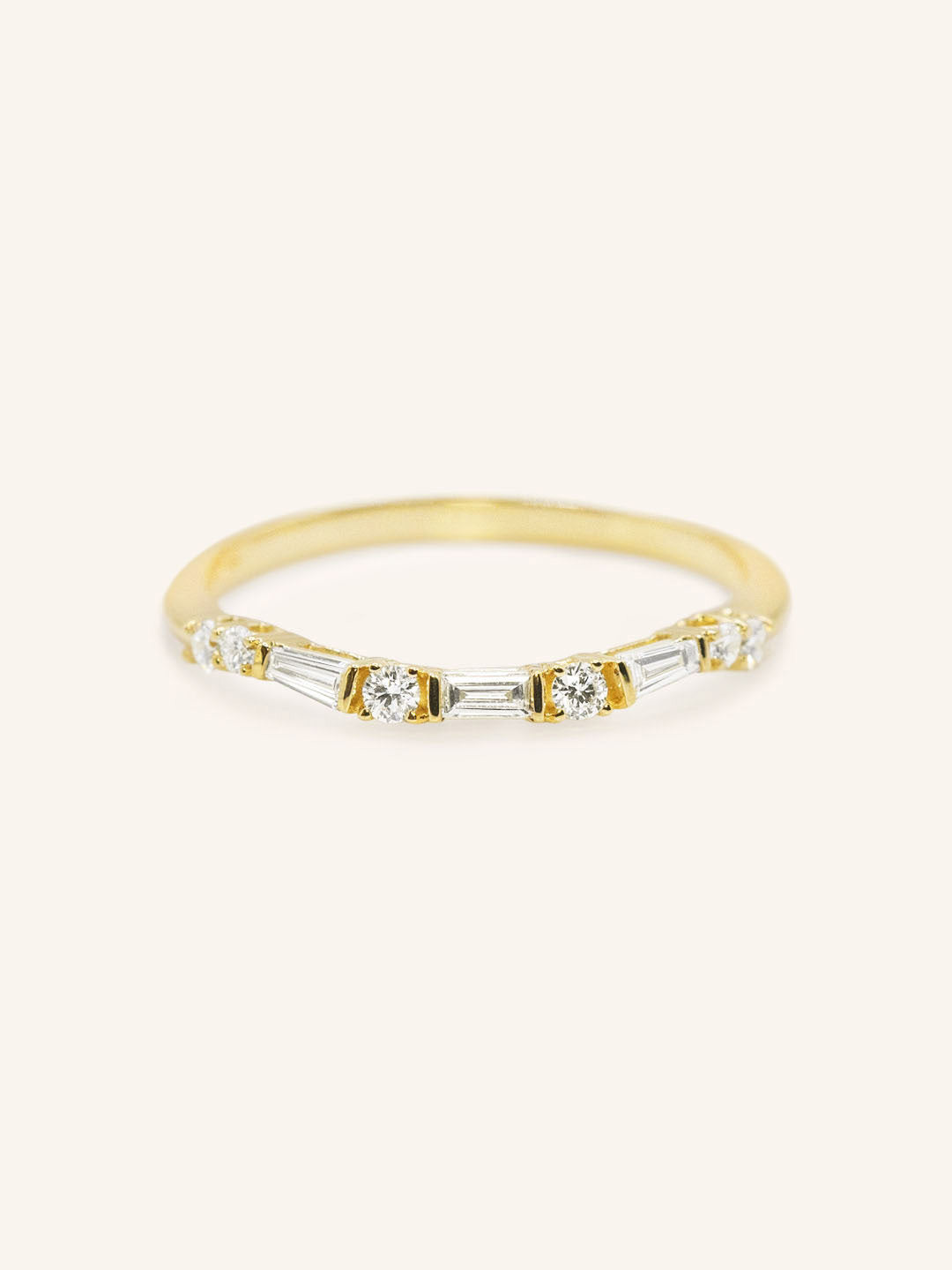 Celia Curved Diamond Wedding Band 14k yellow gold