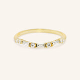 Celia Curved Diamond Wedding Band 14k yellow gold