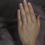 Celia Curved Diamond Wedding Band 14k yellow gold on hand