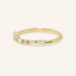 Celia Curved Diamond Wedding Band 14k yellow gold side profile
