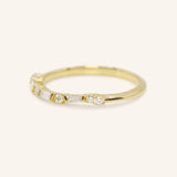 Celia Curved Diamond Wedding Band 14k yellow gold side profile