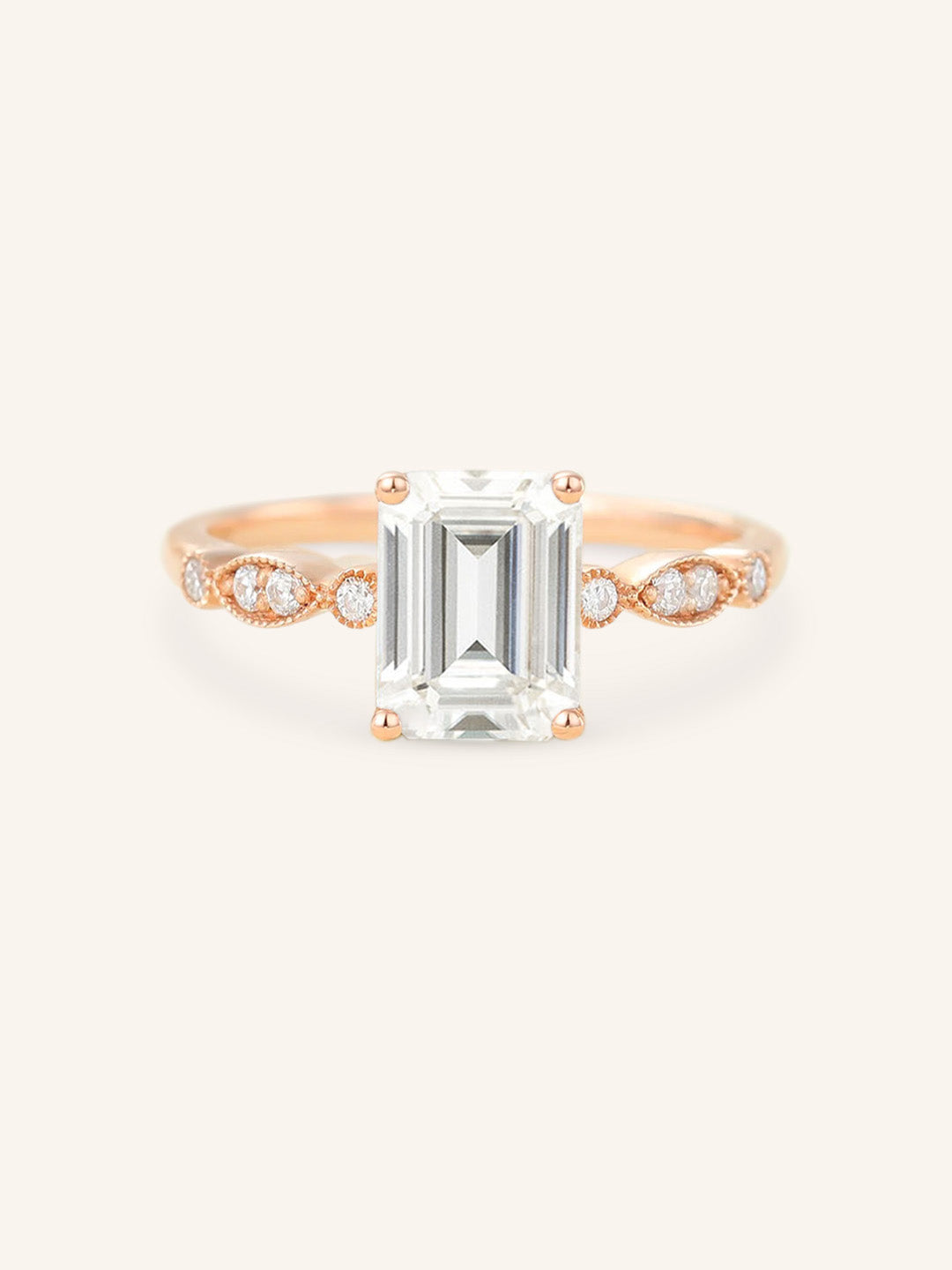 Della Emerald Cut Diamond Engagement Ring