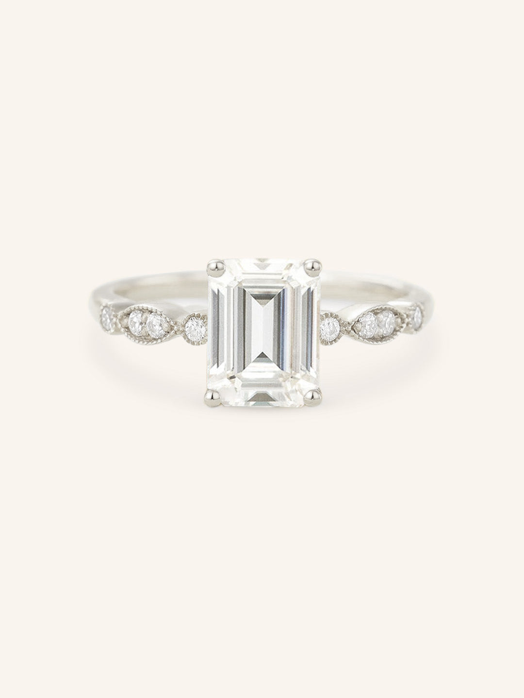 Della Emerald Cut Diamond Engagement Ring