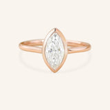 Hidden Bezel Marquise Diamond Solitaire Engagement Ring