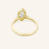 Hidden Bezel Marquise Diamond Solitaire Engagement Ring