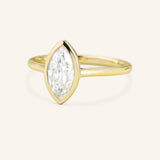 Hidden Bezel Marquise Diamond Solitaire Engagement Ring