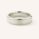 4MM Beveled Edge Milgrain Flat Band with Satin Finish