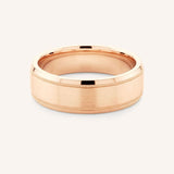 6MM Beveled Edge Milgrain Flat Band with Satin Finish