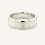 6MM Beveled Edge Milgrain Flat Band with Satin Finish