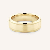 6MM Beveled Edge Milgrain Flat Band with Satin Finish