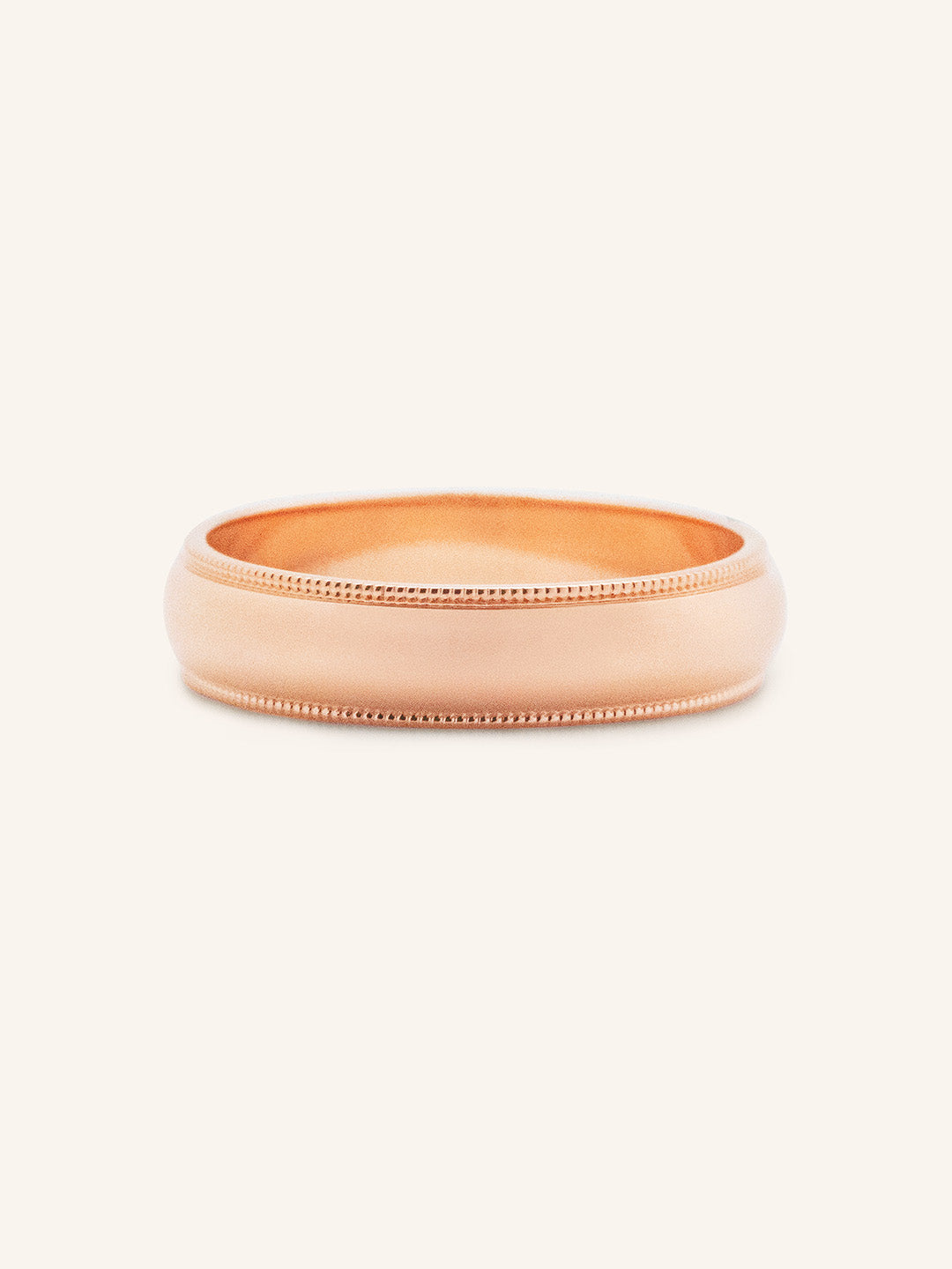 Half Round Milgrain Wedding Band 5MM