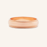 Half Round Milgrain Wedding Band 5MM