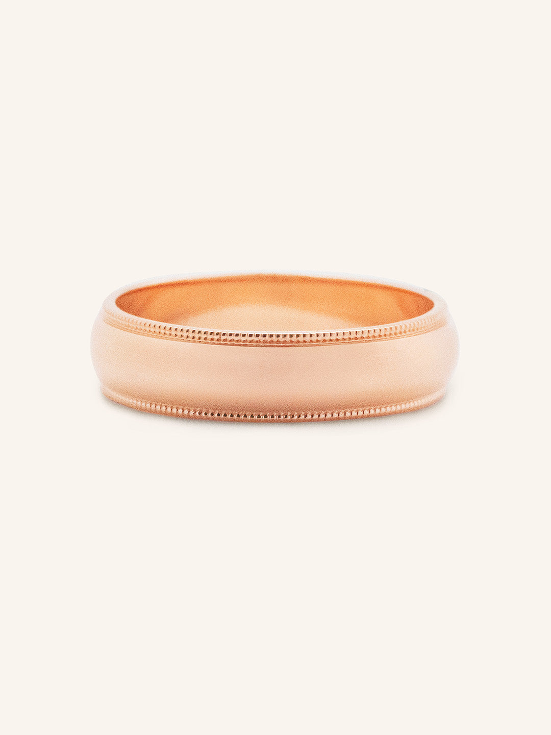 Half Round Milgrain Wedding Band 6MM