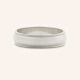 Half Round Milgrain Wedding Band 6MM