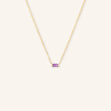 GEMMA Baguette Amethyst Necklace