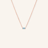 GEMMA Baguette Aquamarine Necklace