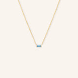 GEMMA Baguette Aquamarine Necklace