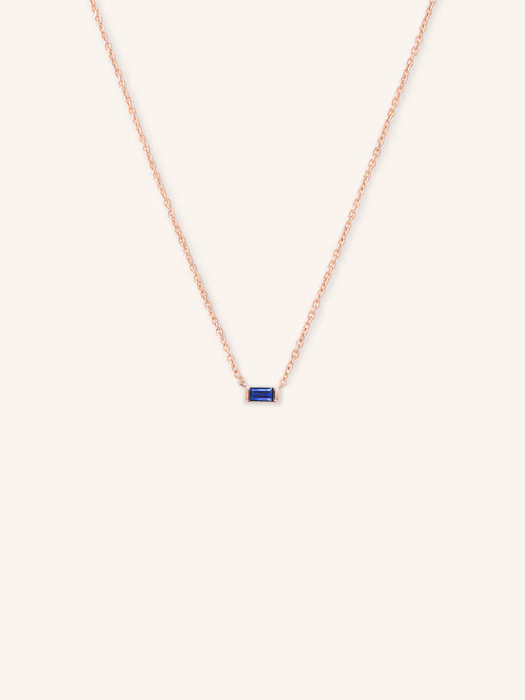 GEMMA Baguette Blue Sapphire Necklace