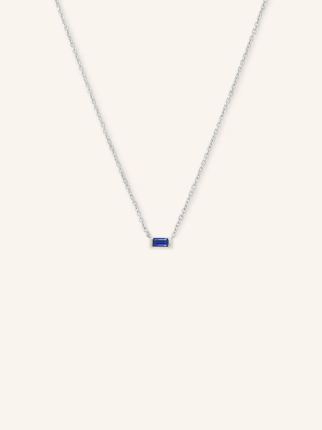 GEMMA Baguette Blue Sapphire Necklace