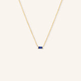 GEMMA Baguette Blue Sapphire Necklace