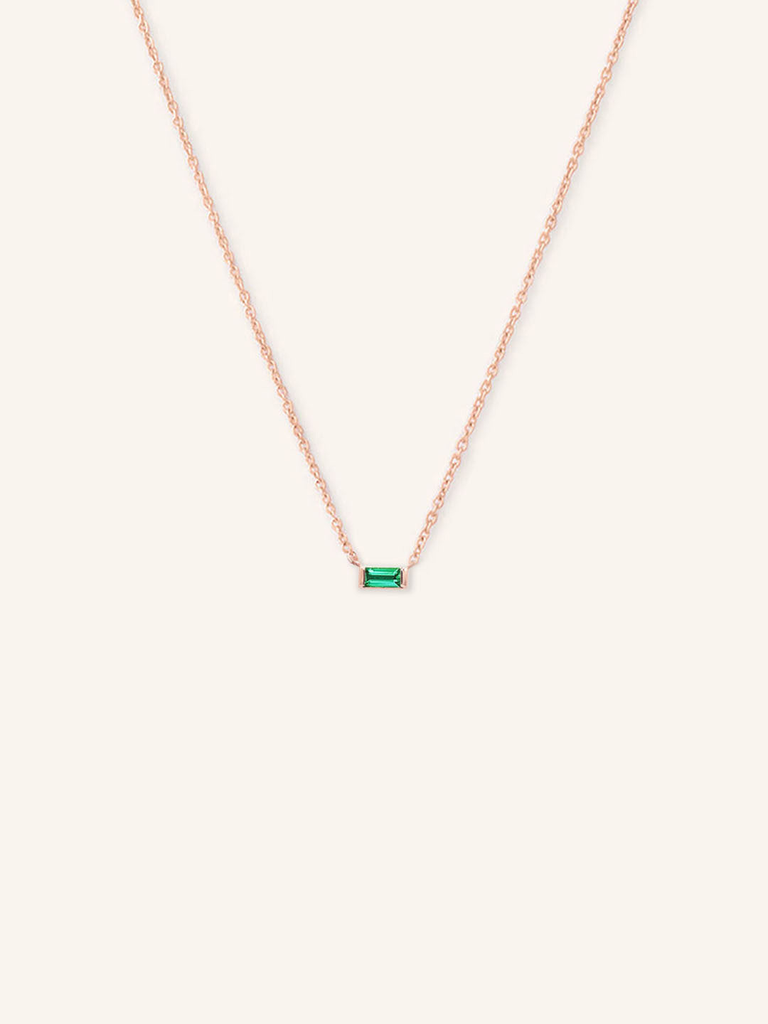 GEMMA Baguette Emerald Necklace