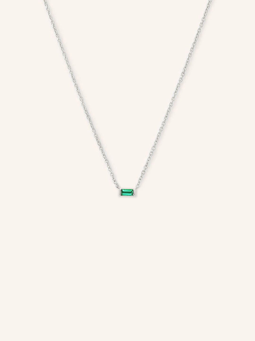 GEMMA Baguette Emerald Necklace