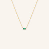 GEMMA Baguette Emerald Necklace