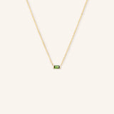 GEMMA Baguette Green Tourmaline Necklace