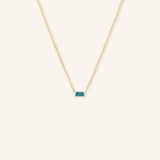 GEMMA Baguette London Blue Topaz Necklace