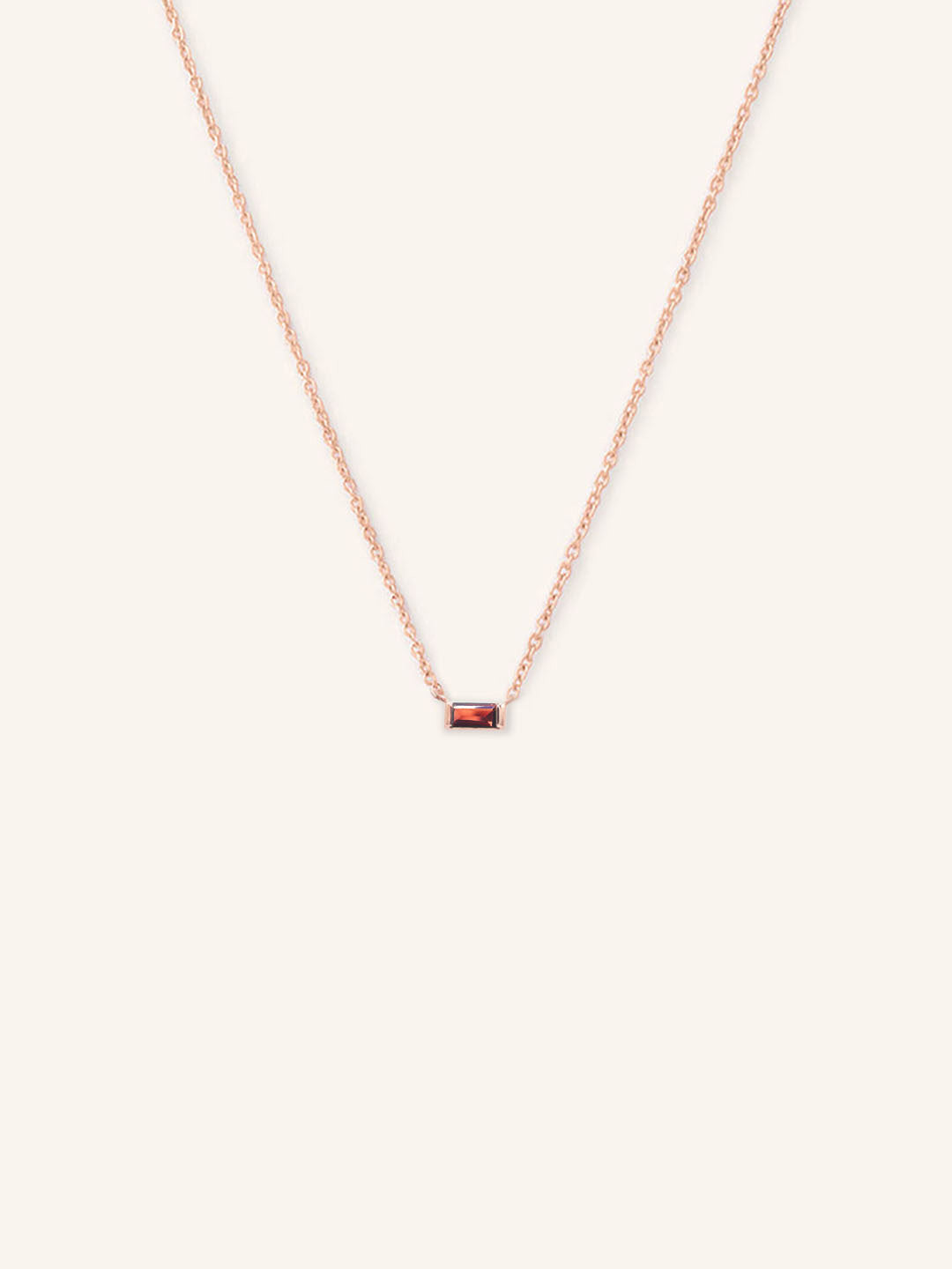 GEMMA Baguette Red Garnet Necklace