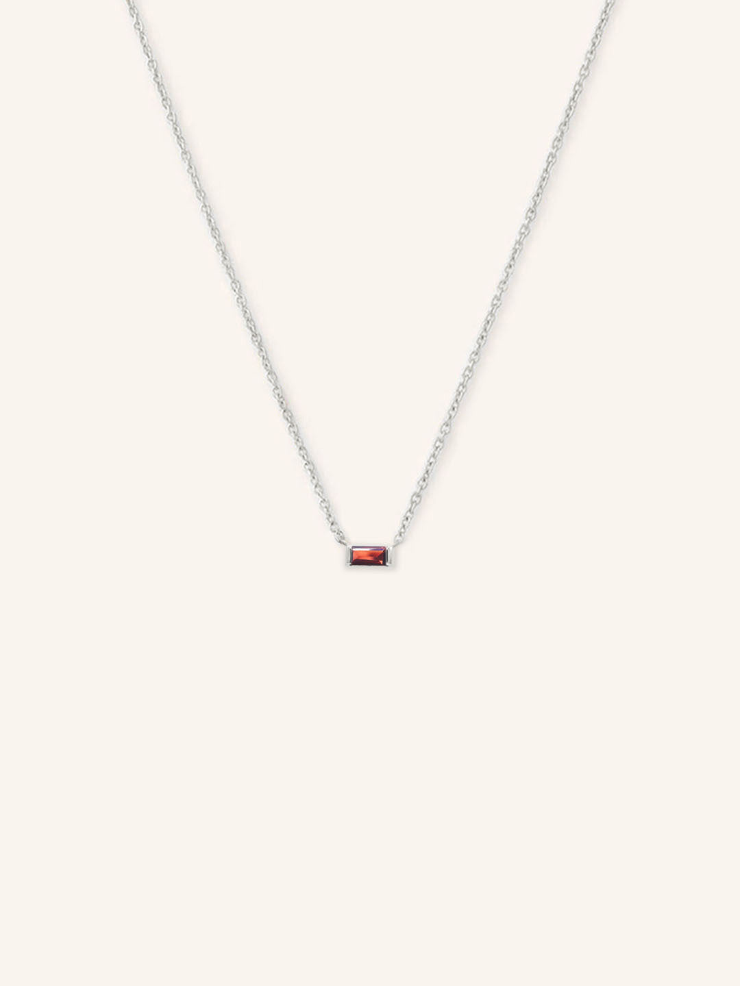 GEMMA Baguette Red Garnet Necklace