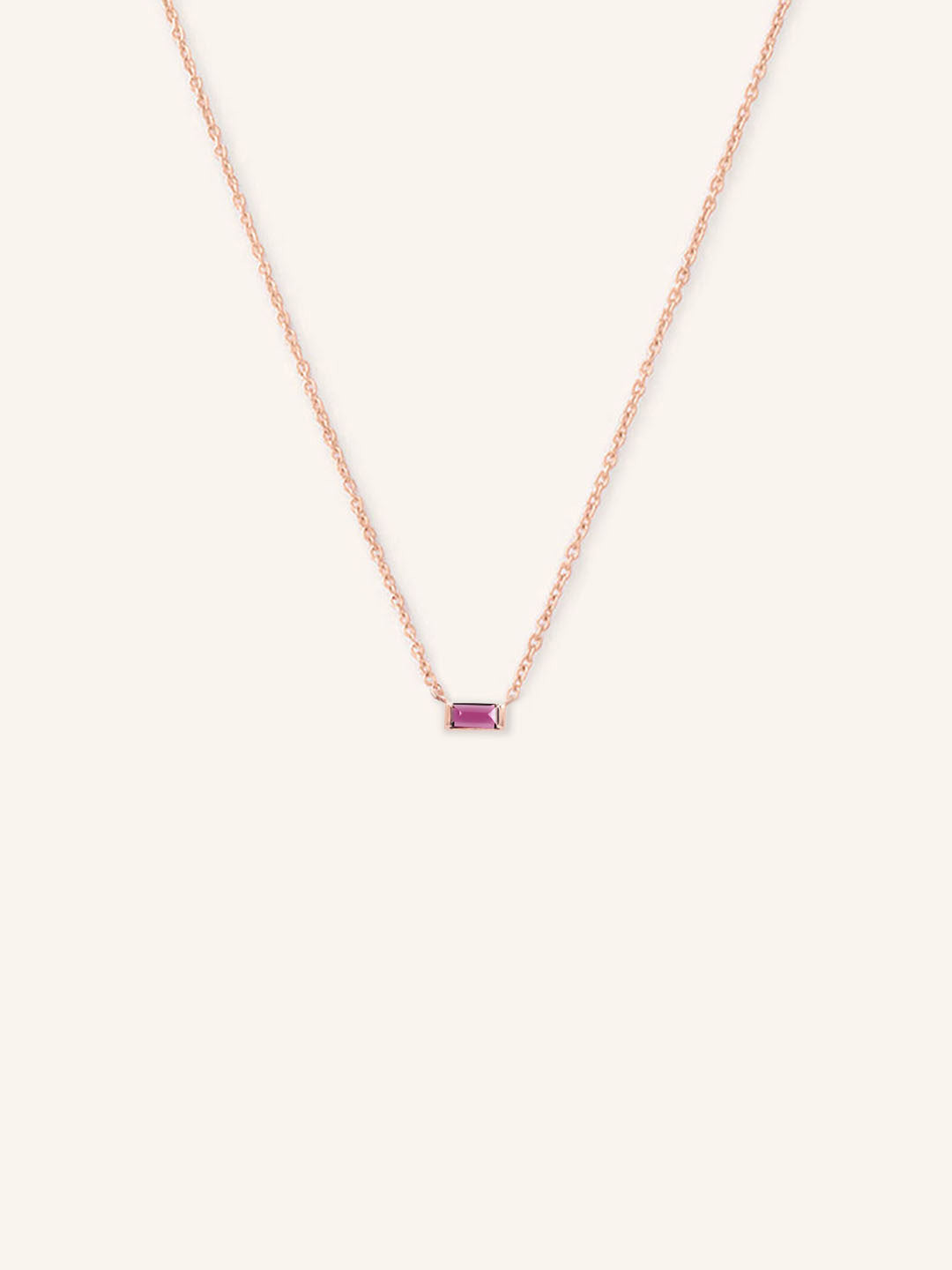 GEMMA Baguette Rhodolite Garnet Necklace