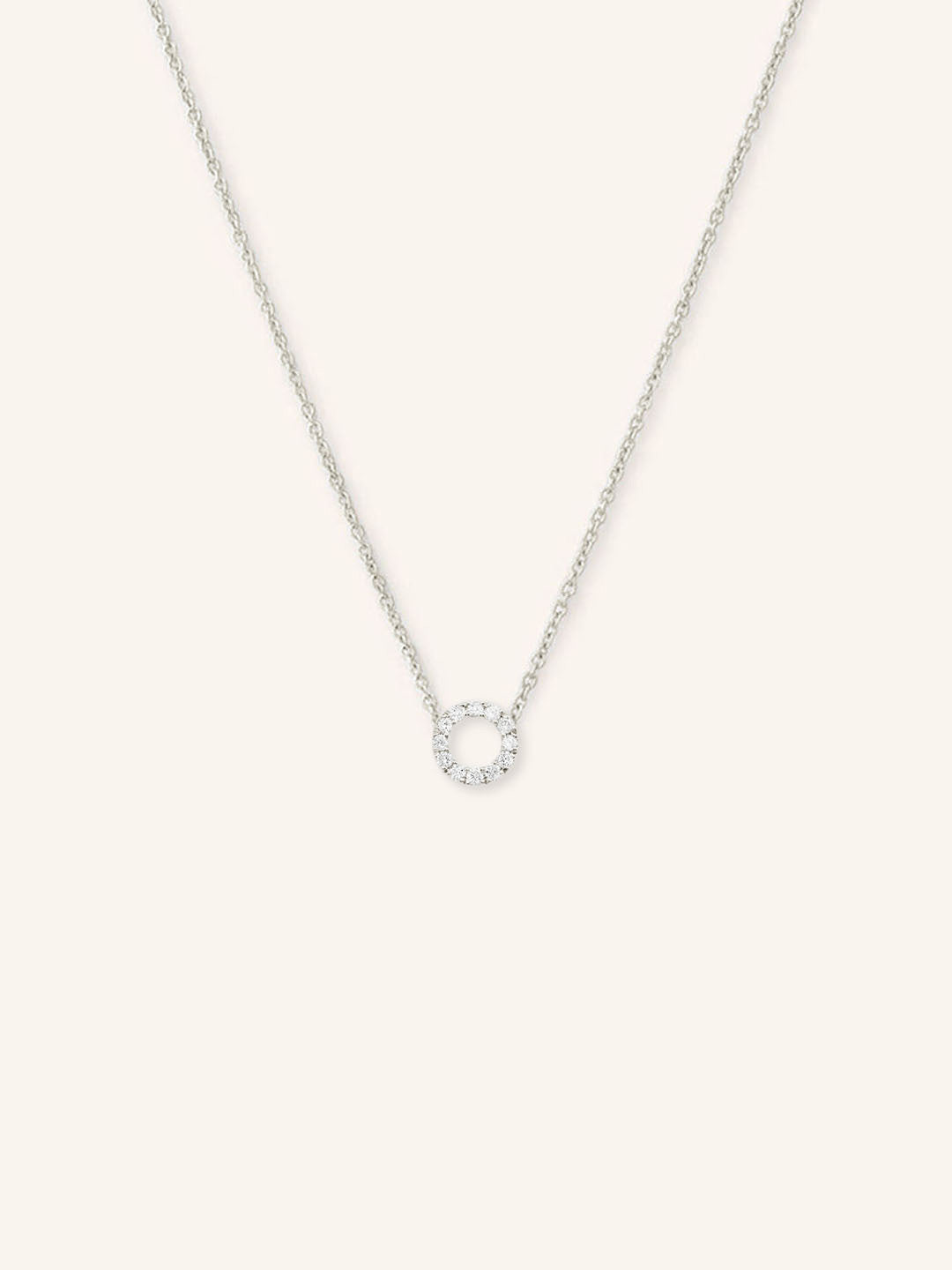 Open Circle Diamond Necklace