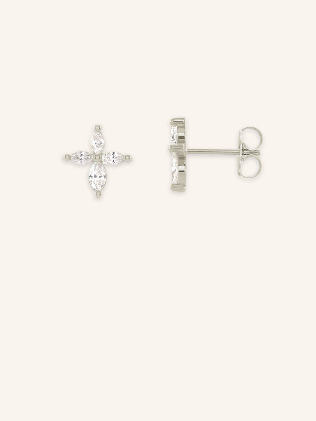 Marquise Diamond Cross Earrings