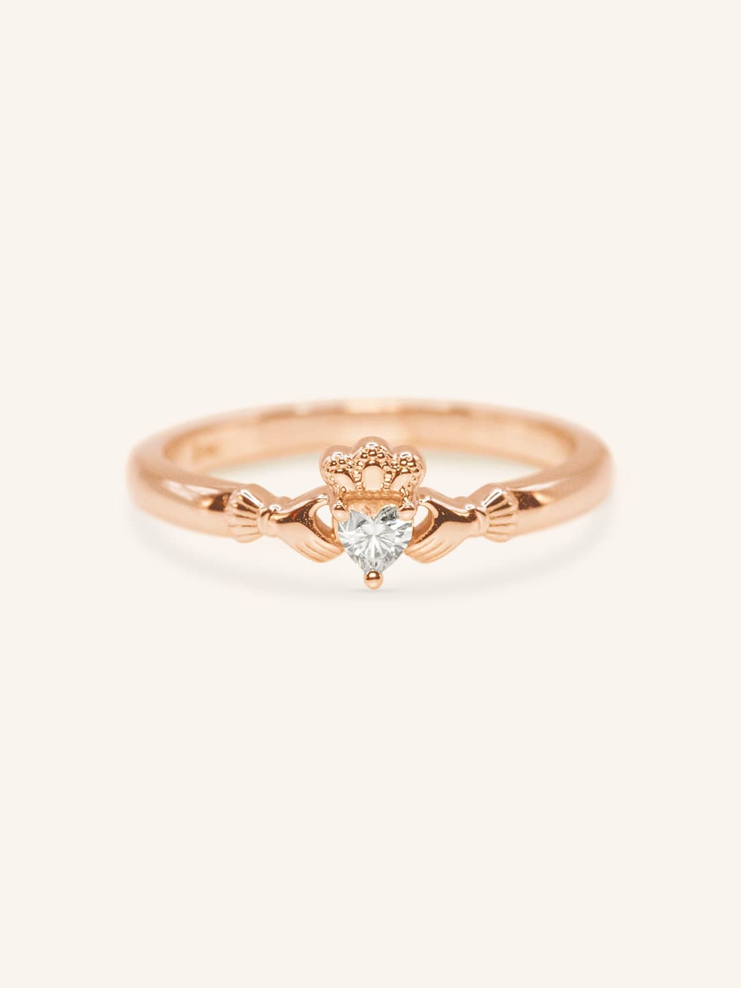 Little Claddagh Heart Diamond Ring