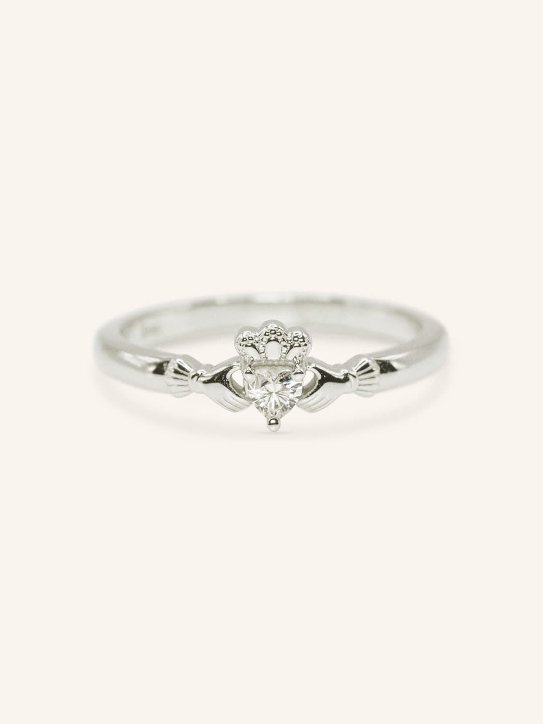 Little Claddagh Heart Diamond Ring