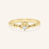 Little Claddagh Heart Diamond Ring