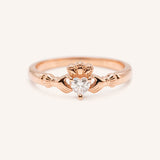 Little Claddagh Heart Diamond Ring