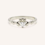 Little Claddagh Heart Diamond Ring