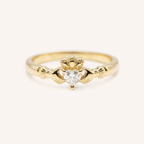 Little Claddagh Heart Diamond Ring