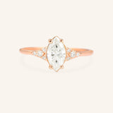 White Shade Marquise Diamond Cluster Engagement Ring